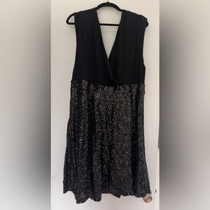 Torrid Black Sequin Skater Dress